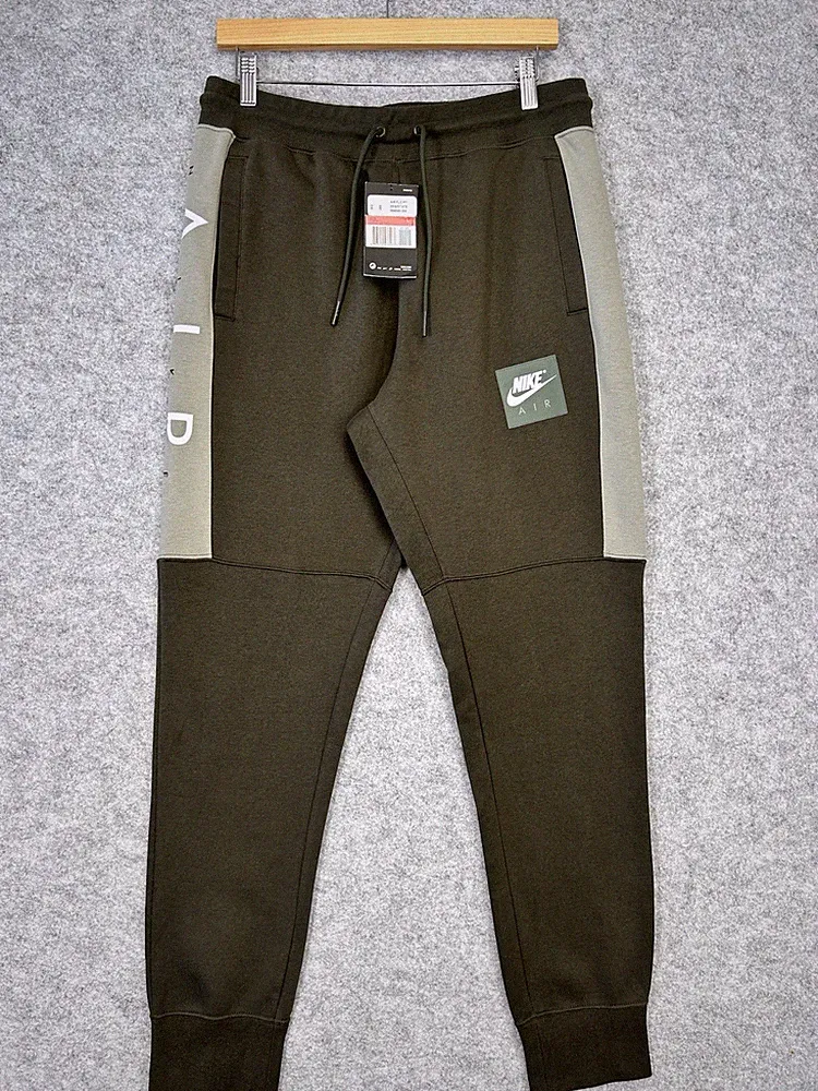 Nike Air Tapered Jogginghose Herren Large Khaki Trainingshose 886048-355 Neu mit Etikett C48