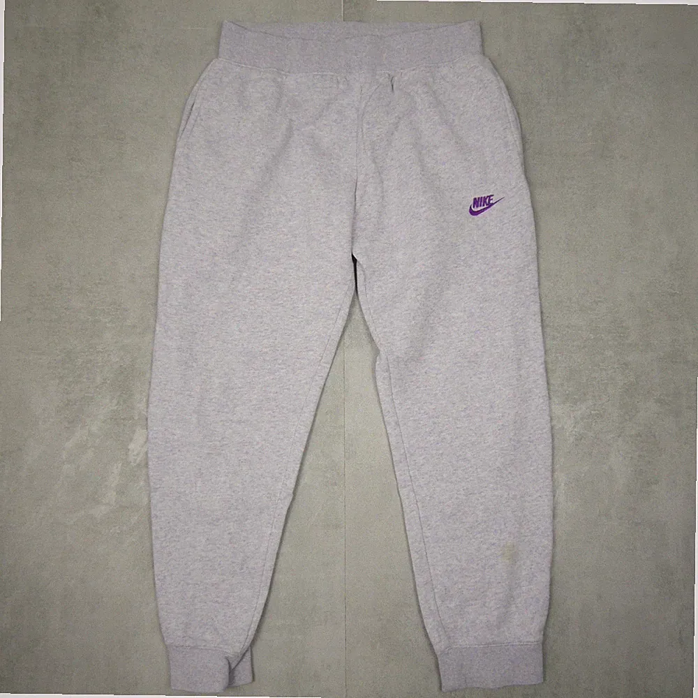 Nike Club Fleece Jogginghose Herren XL Grau Meliert Swoosh Cuffed Sportwear