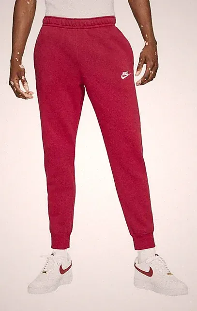 Nike Club Fleece Sportswear Trainingshose Für Männer 690 Pomegranate/Weiß