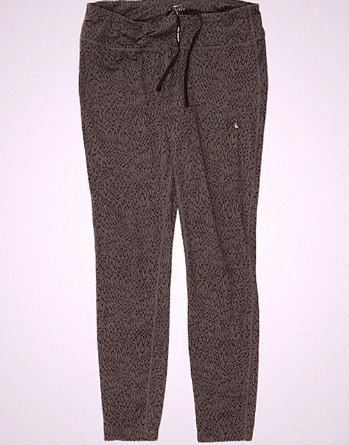Nike Damen Dri Fit Leggings UK 14 Large grau Chevron Polyester Sport BY21