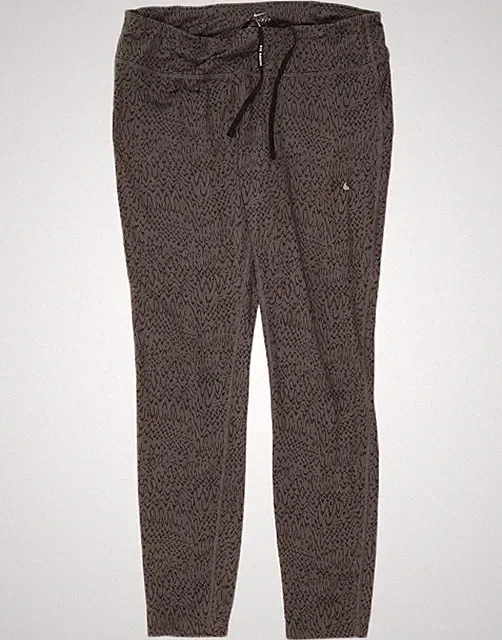 Nike Damen Dri Fit Leggings UK 14 Large grau Chevron Polyester Sport BY21