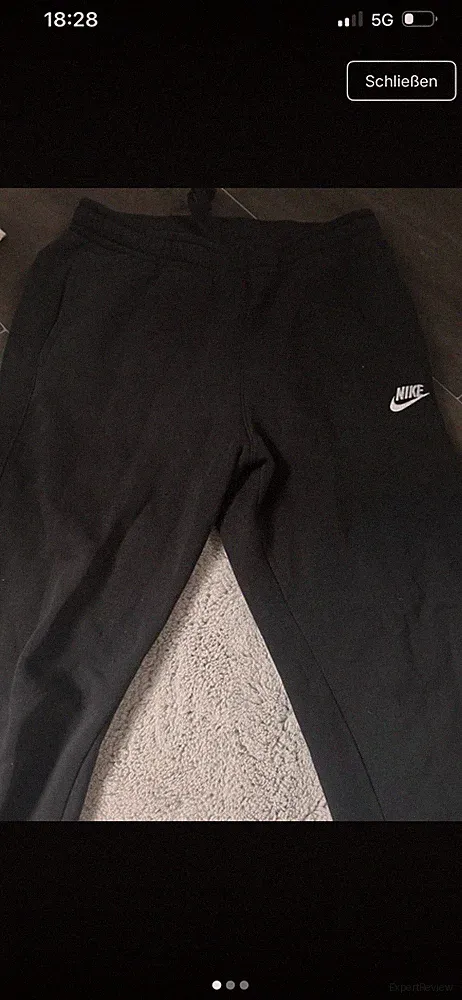 Nike Damen Jogginghose Schwarz Gr. M Baumwolle Fleece lang, Bund & Zugband