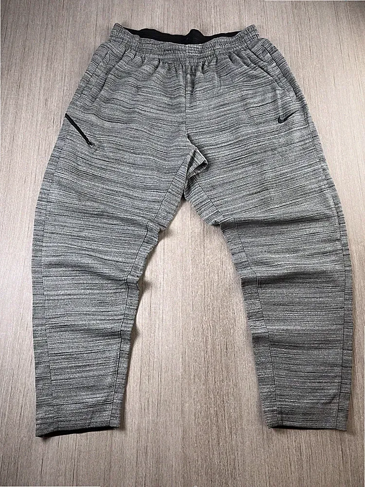 Nike Dri-FIT Jogginghose Herren XXL Grau Meliert Tapered Training Sweatpants