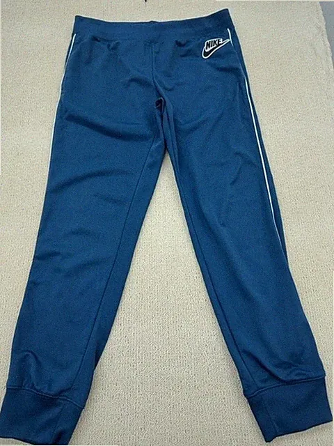 Nike Fleece Jogginghose Tapered Blau Kordelzug Swoosh Unisex L