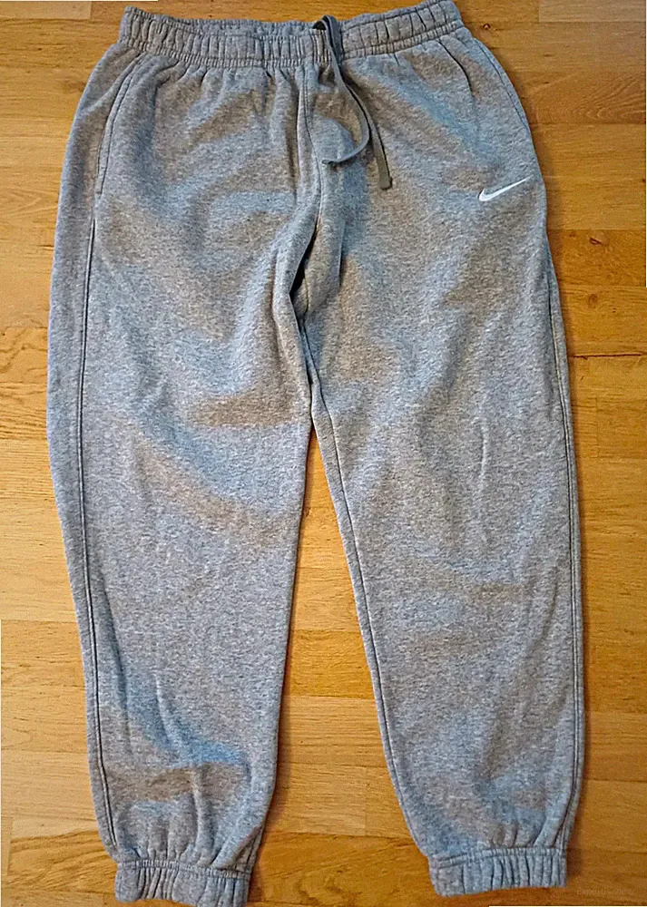 Nike Herren Jogginghose Grau M Baumwolle Fleece Zugband elastisch tapered