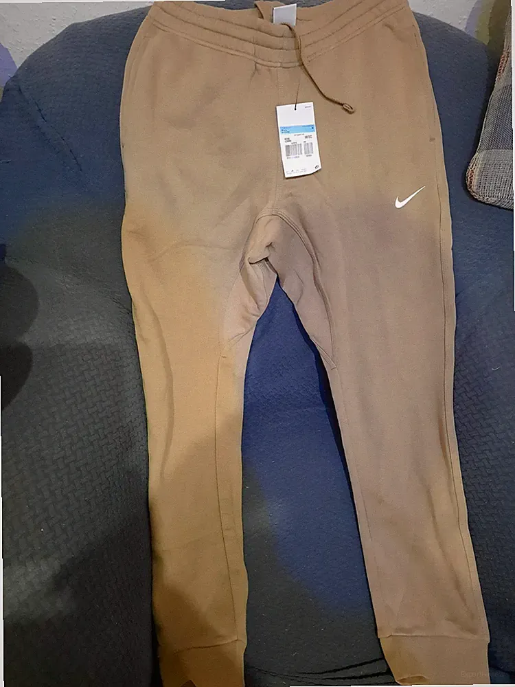 Nike Herren Jogginghose M Beige Standard Fit Tapered Baumwolle/Polyester