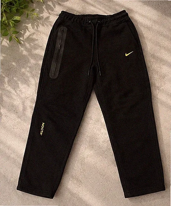 Nike Herren Jogginghose S Schwarz Logo elastischer Bund Zugband Reißverschluss