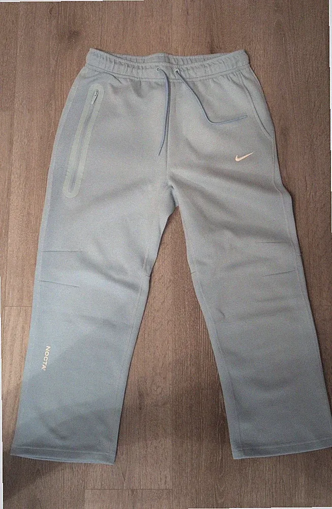 Nike Herren Trainingshose XL Grau gerades Bein mit Reißverschlusstaschen