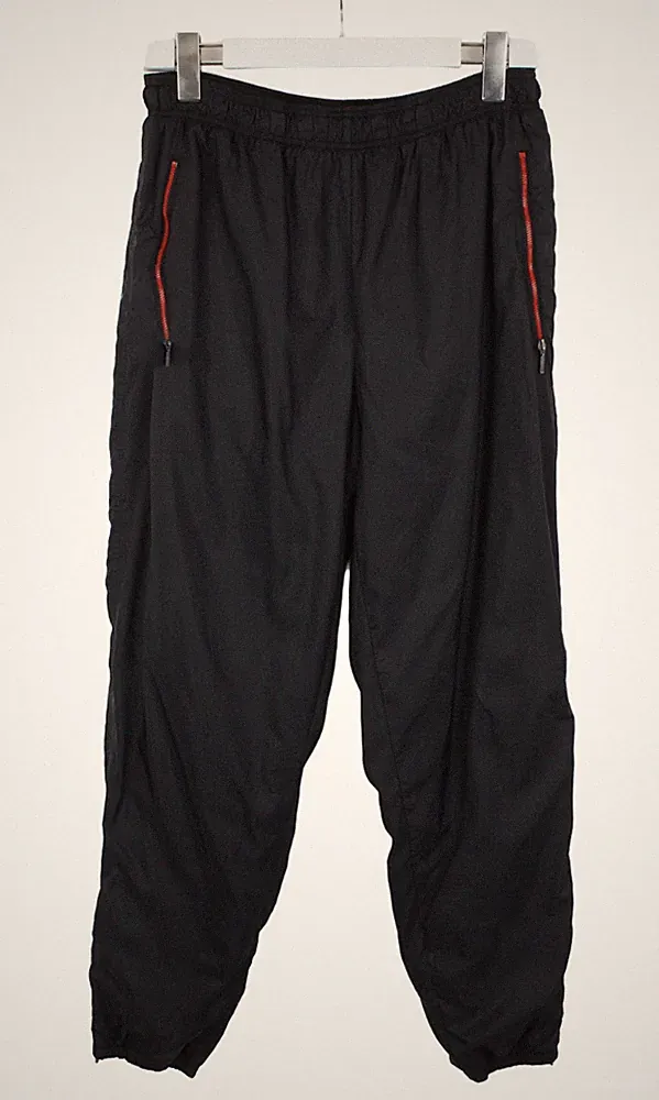 Nike Hose Herren UK 42/44 Schwarz Verstellbare Taille Reißverschluss Hose Sweat