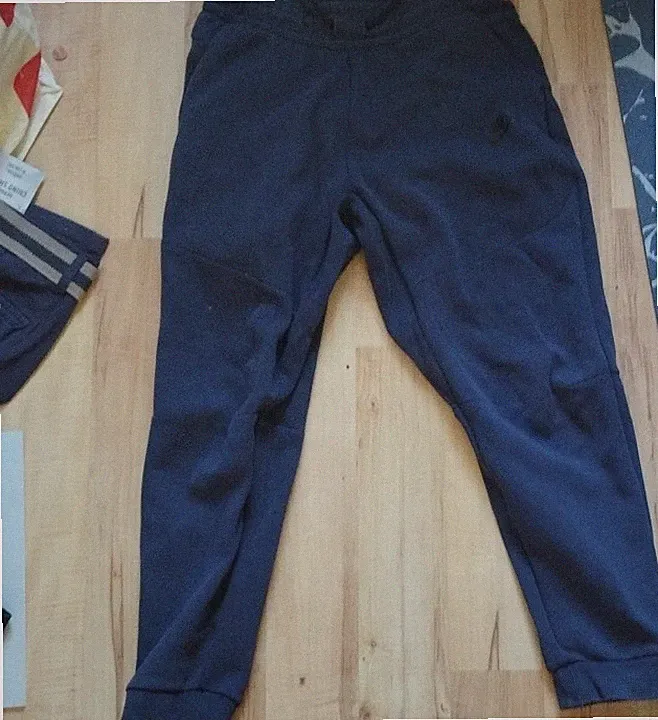 Nike Jogginghose Herren Blau XL Tapered mit Taschen Kordelzug Baumwollmix