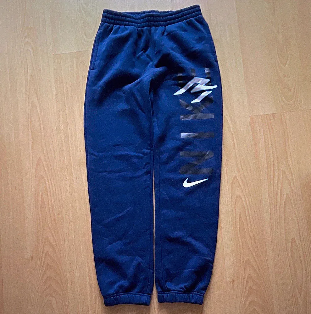 Nike Jogginghose Kinder L blau Fleece Baumwolle/Polyester elastischer Bund