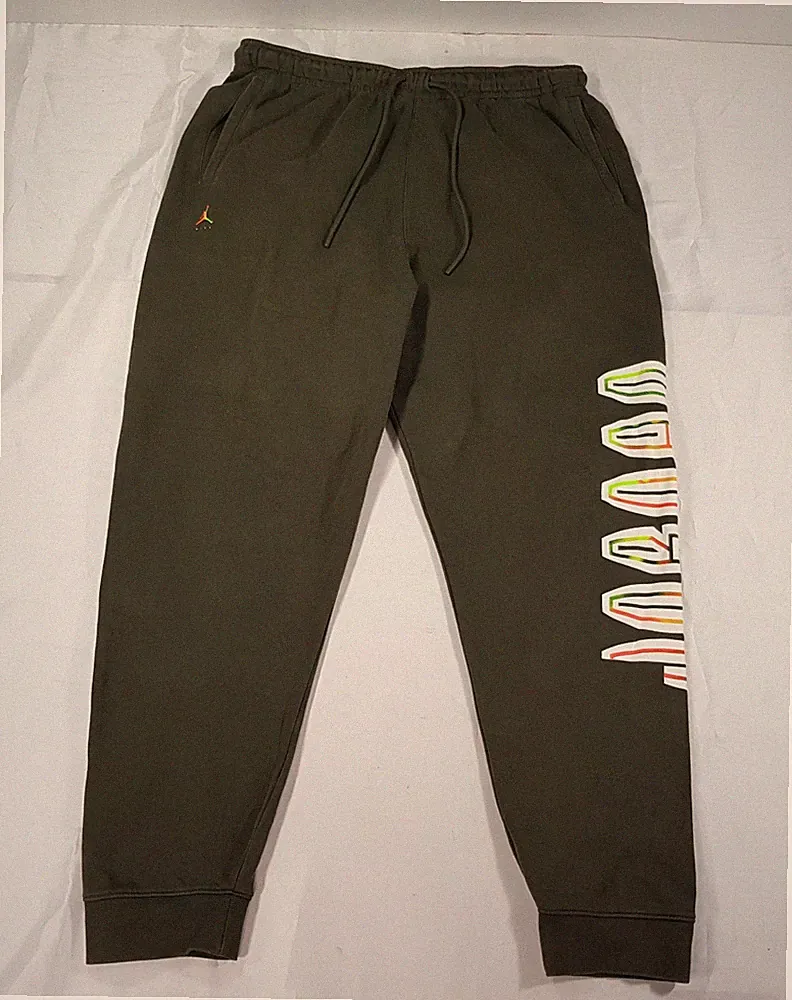 NIKE JORDAN GRÖSSE XL W34-38 "L28" HERREN GRÜN BAUMWOLLE JOGGINGHOSE TRAININGSANZUG SWEATPANTS