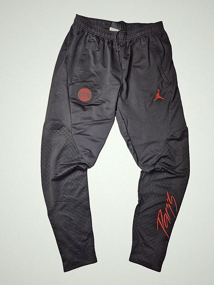 Nike Jordan Paris Saint Germain Track Pants Black Red Football Streetwear Size M