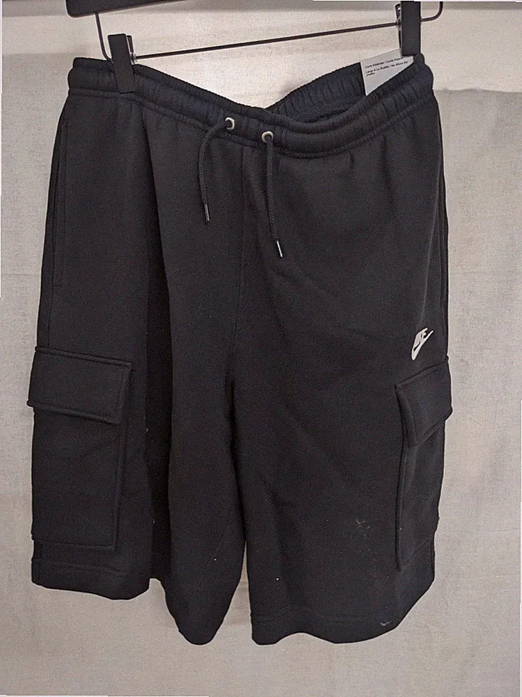 NIKE M NK Club BB Cargo Short Jogger Herren Jogginghose Größe S Schwarz