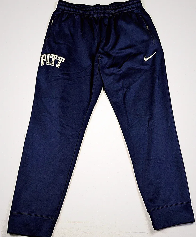 Nike NCAA PITT Pittsburgh Panthers Jogger Track Pants Mens Size Large L Blue
