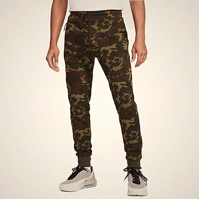 Nike NSW Mens Tech Pack Fleece Camo Jogging Jogger Pants Green FN3925 355 S