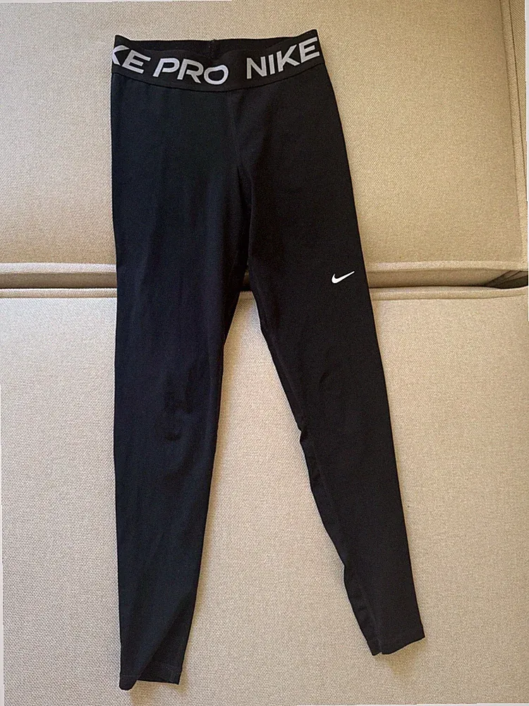 Nike Pro Leggings Damen schwarz Tights Logo-Bund Gr. S