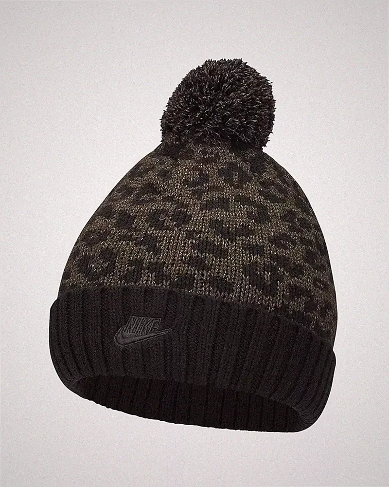 Nike Sportswear Damen Mütze Leopard Print Beanie DM8403-010 Cap Kappe Winter Neu