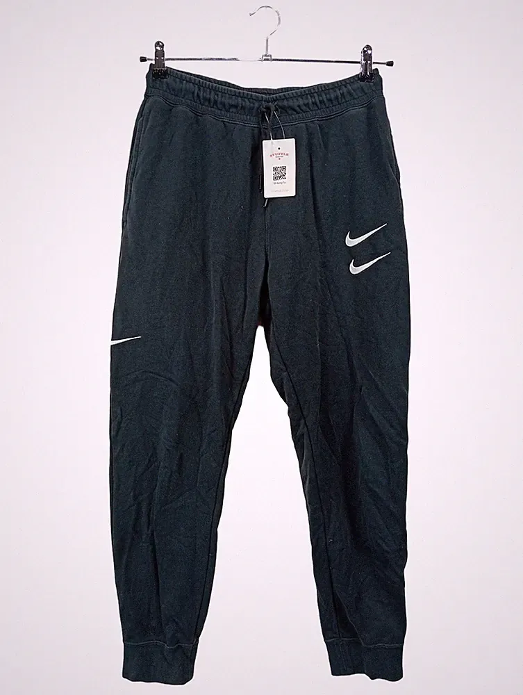 Nike Swoosh Double Logo Herren Jogginghose Schwarz Gr. 48 M Baumwolle