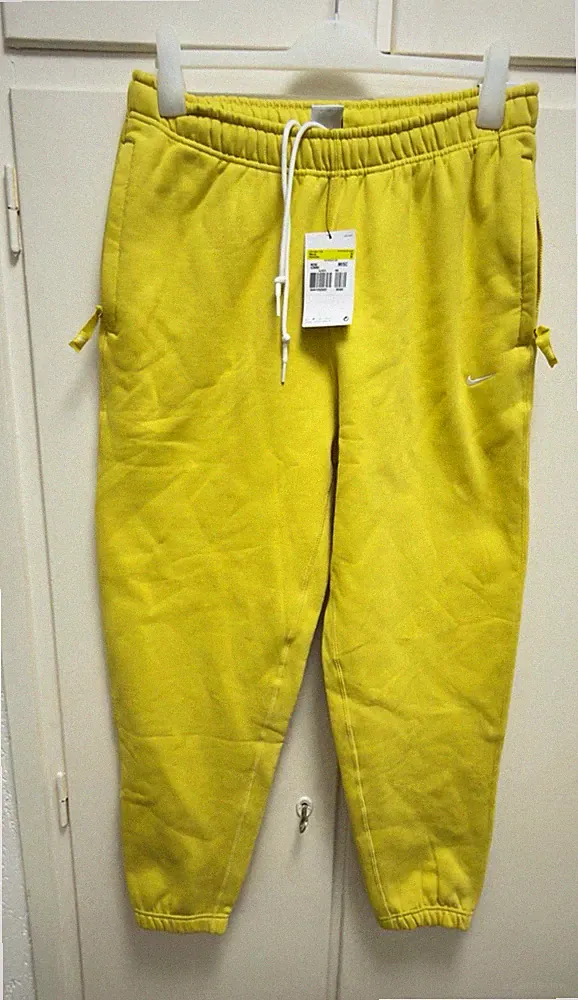 Nike swoosh Herren Jogginghose/Trainingshose Gr. S Gelb Fleece Baumwolle