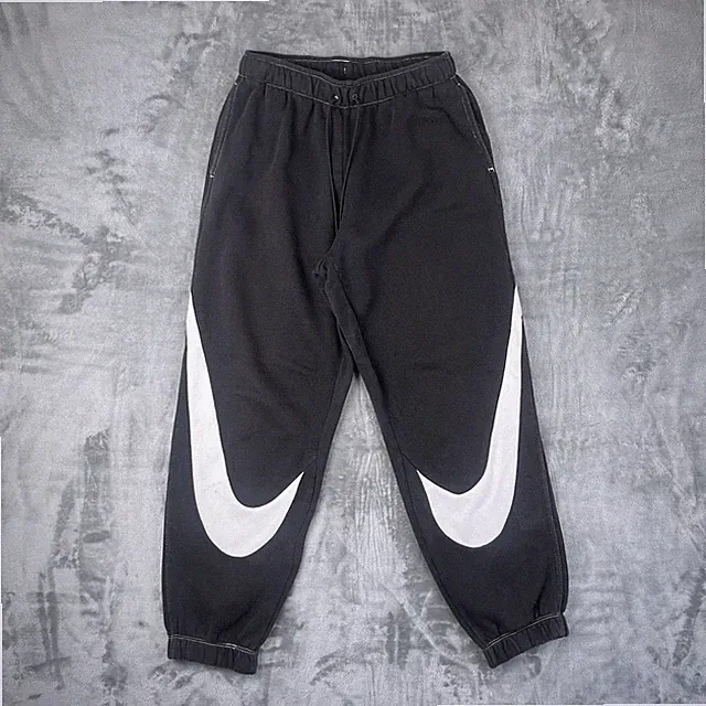 Nike Swoosh Jogginghose XS Schwarz Baggy Damen Freizeit Logo Sweatpants