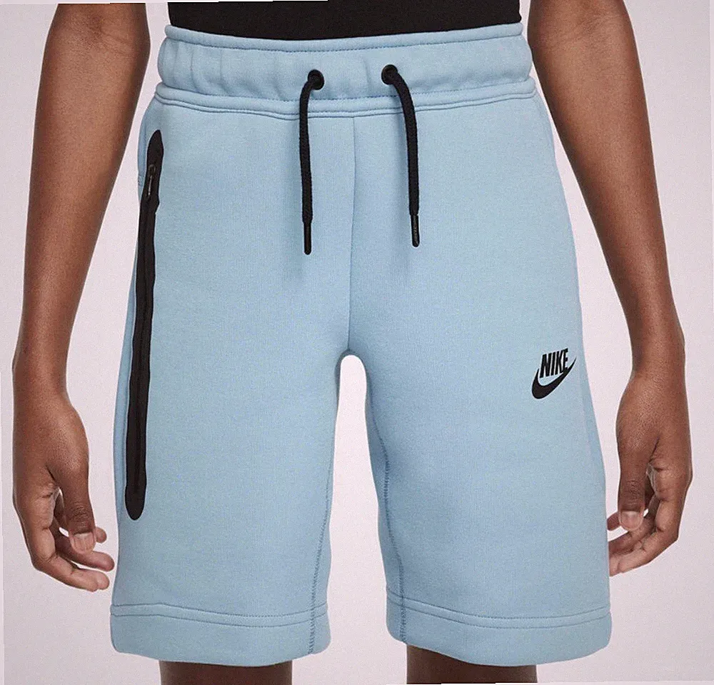 Nike Tech Fleece Jogging Kurzhose Kids Shorts hellblau Gr. XS