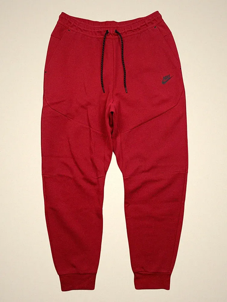Nike Tech Fleece Jogginghose Rot Logo Schwarz Größe L