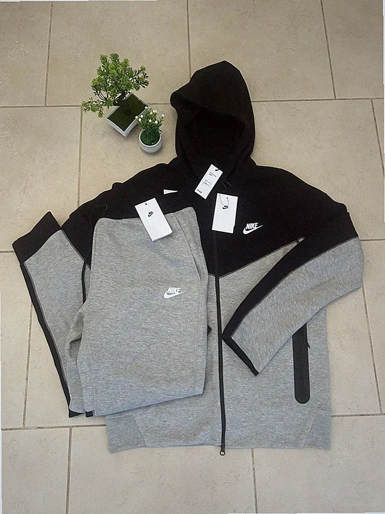 NIKE TECH FLEECE TRAININGSANZUG SCHWARZ GRAU OG
