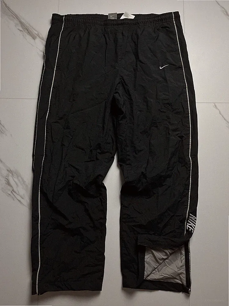 Nike Trackpants Open Leg Original Schwarz Baggy Trainingshose Herren M Vintage