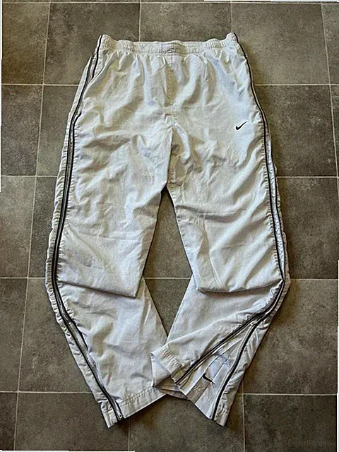 Nike Trackpants vintage baggy Jogger Herren Jogginghose weiß/schwarz Größe M
