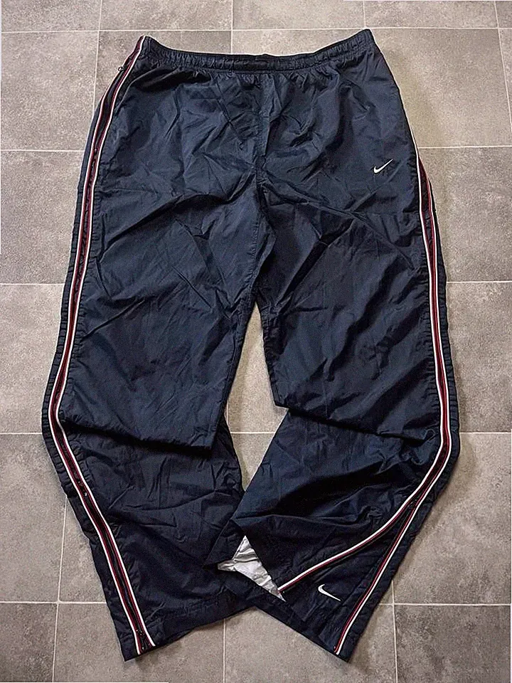 Nike Trackpants vintage Jogger Retro baggy Jogginghose dunkelblau/rot Größe XXL