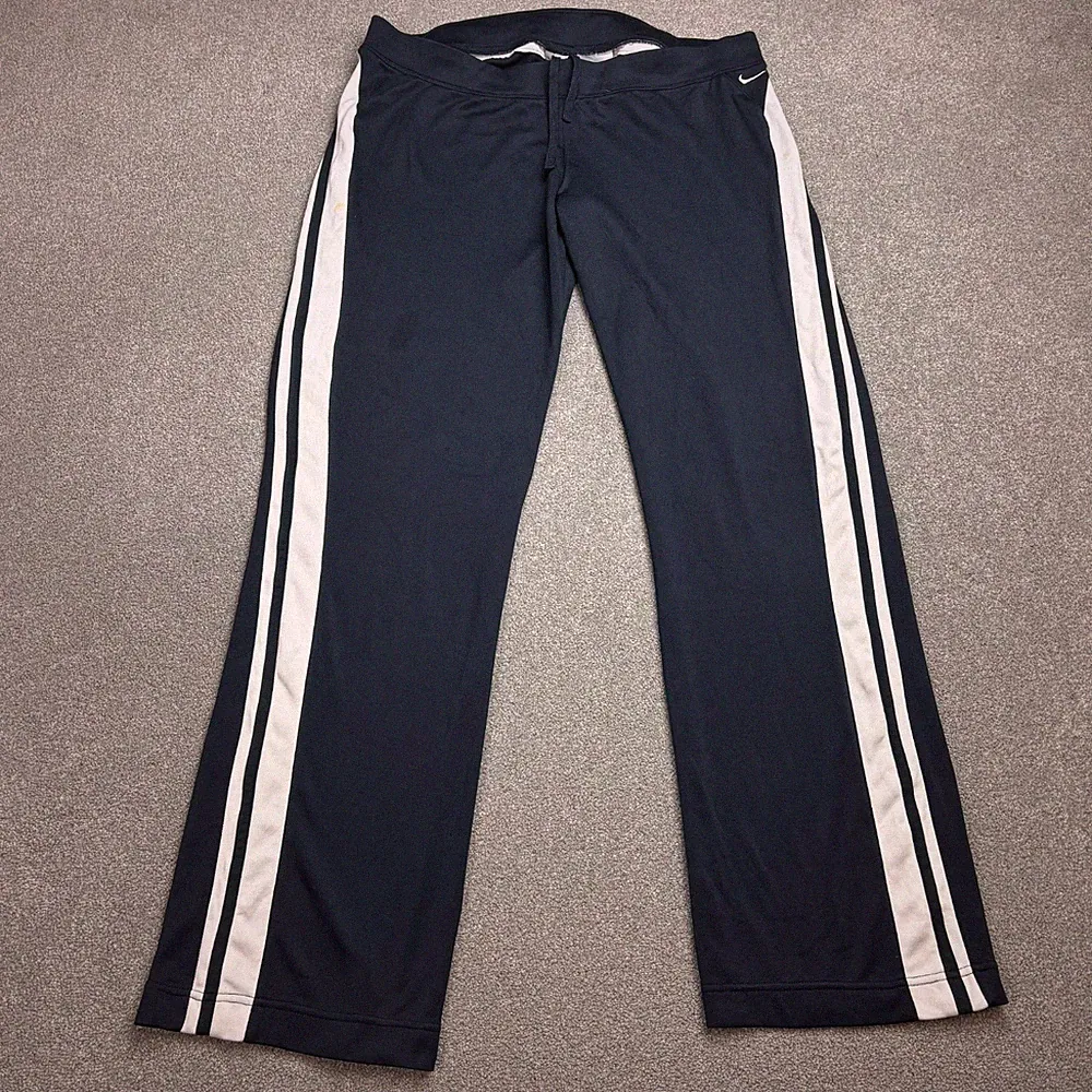 Nike Trainingshose Damen Large blau Y2K Swoosh Baggy Hip Hop Sport Jogginghose Lady*