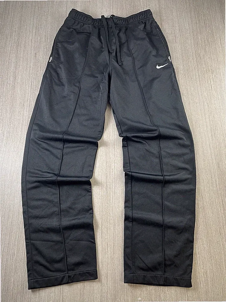 Nike Trainingshose Herren Medium Schwarz Jogginghose Baggy Gerades Bein Vintage