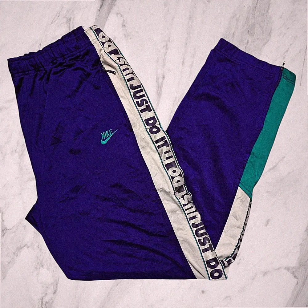 NIKE Vintage 90er Jahre Jogginghose Herren Viola XL Mit Seitenstreifen