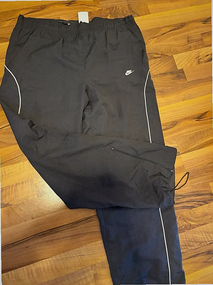 Nike Vintage Herren Trainingshose Jogginghose Schwarz Gr. L Kordelzug, Taschen