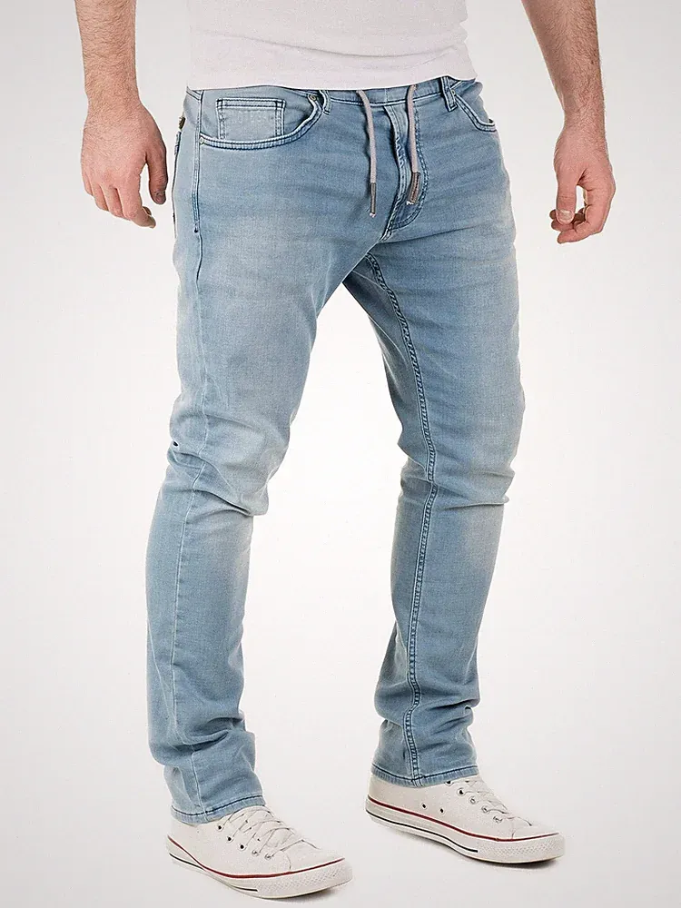 Noah Denim Männer Jogginghose Stretch Hose Herren Jeans Jogginghosen, Blau...