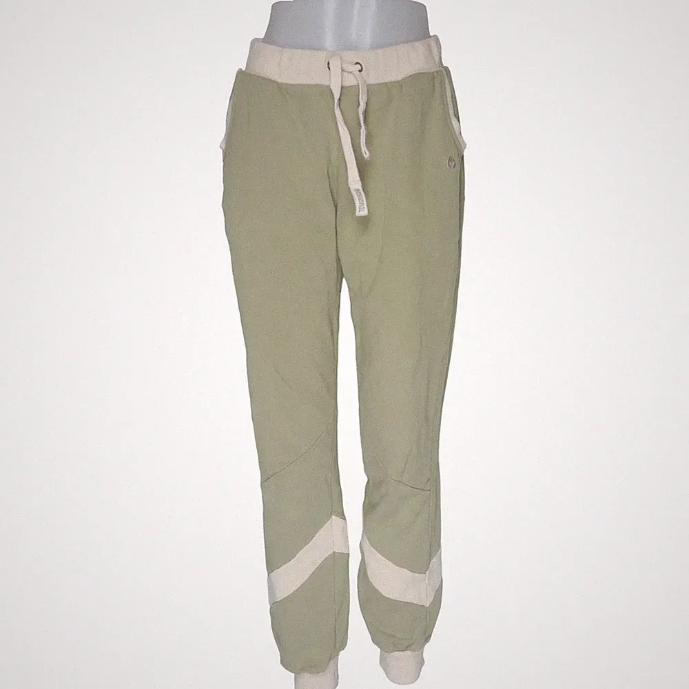 Noorlys, Jogginghose, Größe: M, Grün/Beige, Chevron, Damen #yHN