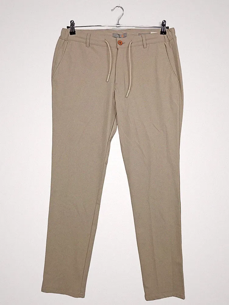 North 84 Herren Chino Jogginghose Beige Gr. 34 Stretch Komfort