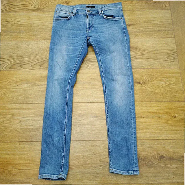 Nudie Jeans Tight Terry Herren W32 L32 blau Skinny Stretch Italy Bio