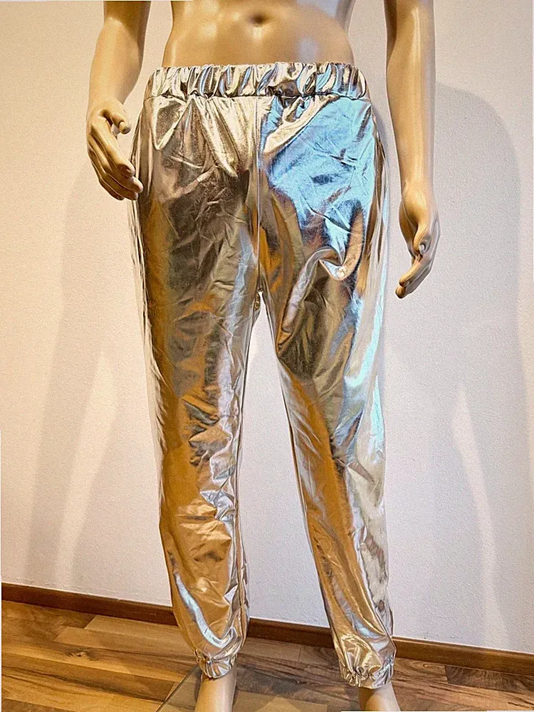 Nylon glänz Satin Sport Freizeit Hose mit Gummizug