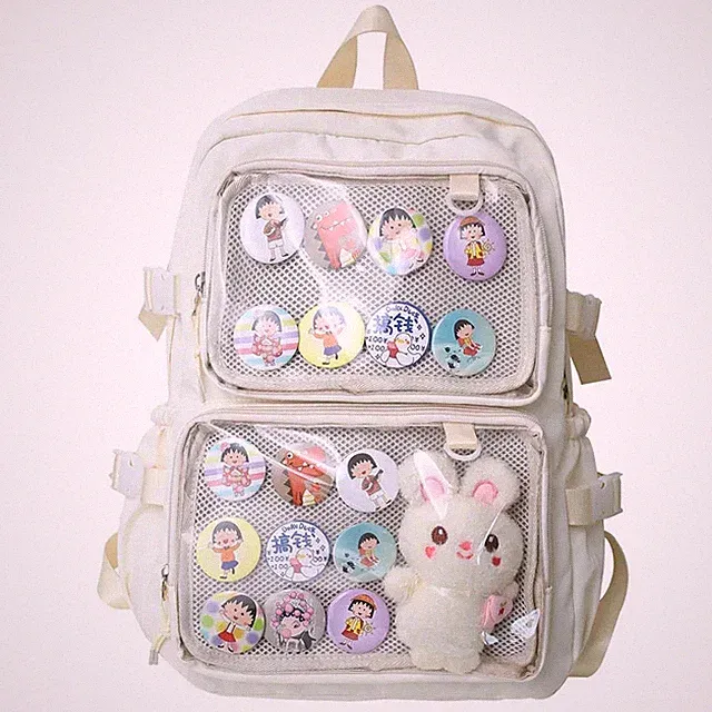 Nylon Schulrucksack Mädchen Schülertasche transparent langlebig geräumig
