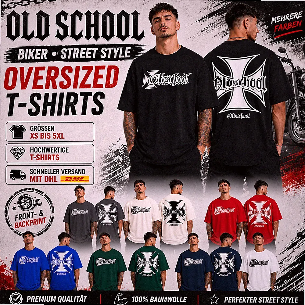 Oldschool Herren Oversize Shirt | Retro Streetwear Fashion bis 5XL