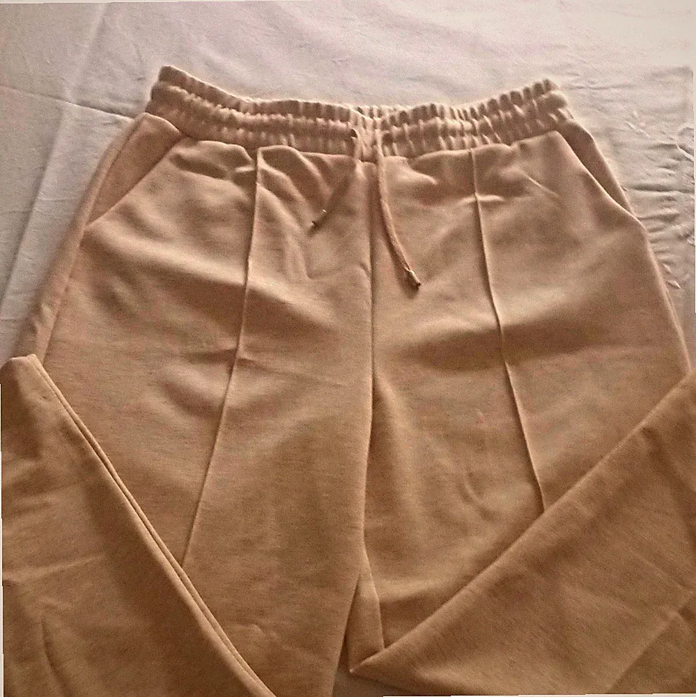 OPUS Damen Jogginghose Gr. 40 Beige elastischer Bund Zugband Polyester-Mix