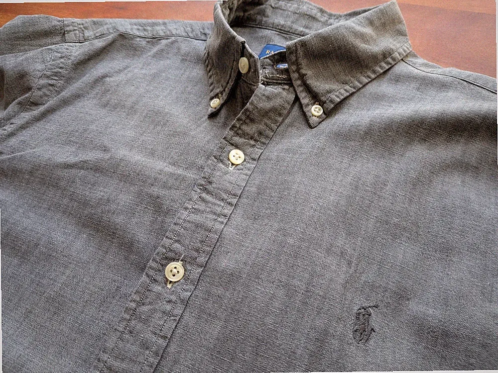 Original Polo Ralph Lauren Herren Jeans Hemd hell grau Gr. M slim Fit