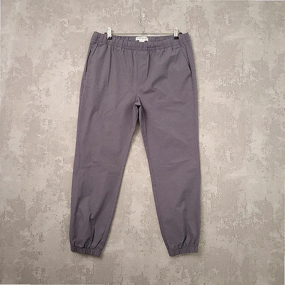 Orvis Herren Jogginghose Hose L Regular Grau Pull On Gummibund Bündchen