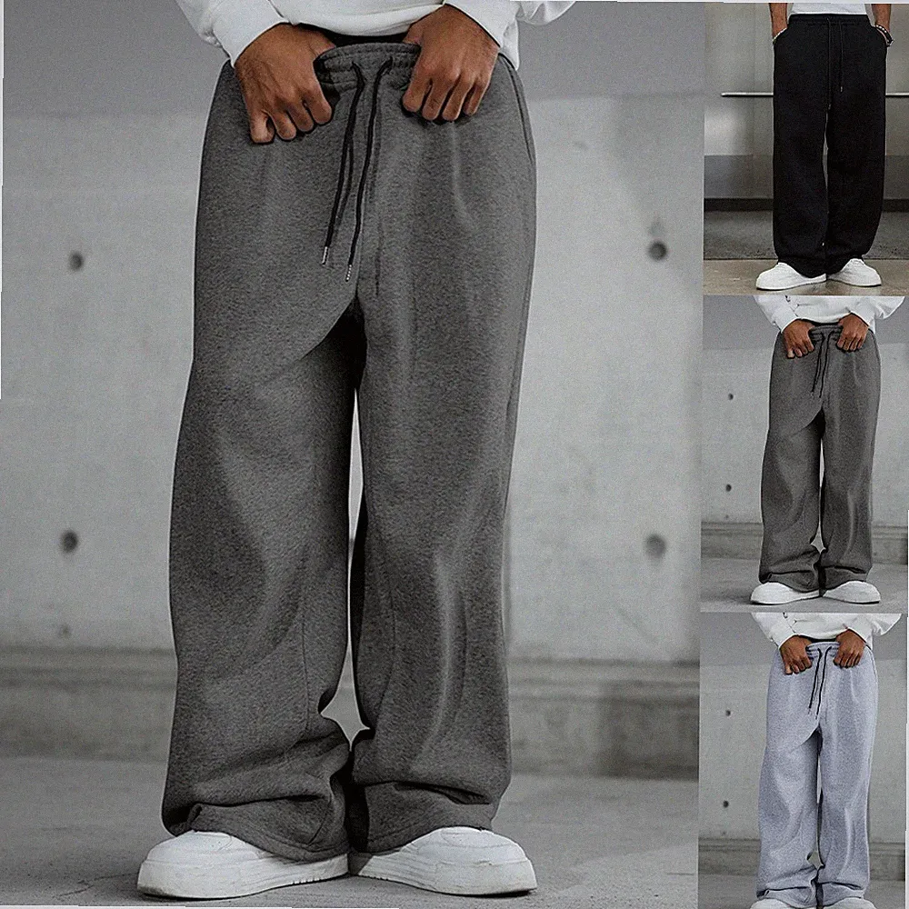 Oversize Jogginghose für Herren weites Bein Kordelzug für freizeit Sporthose