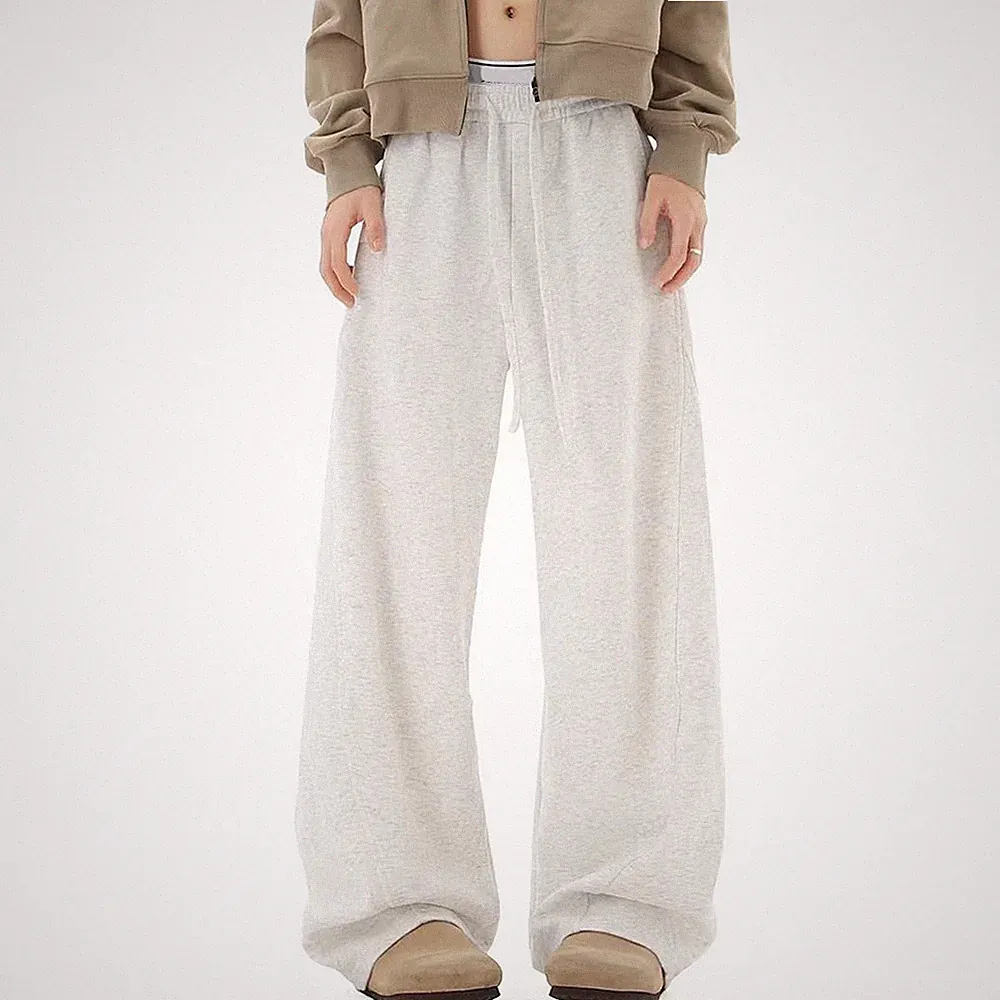 Oversize Jogginghose mit weitem Bein Herren Damen Freizeit Kordelzug Sporthose