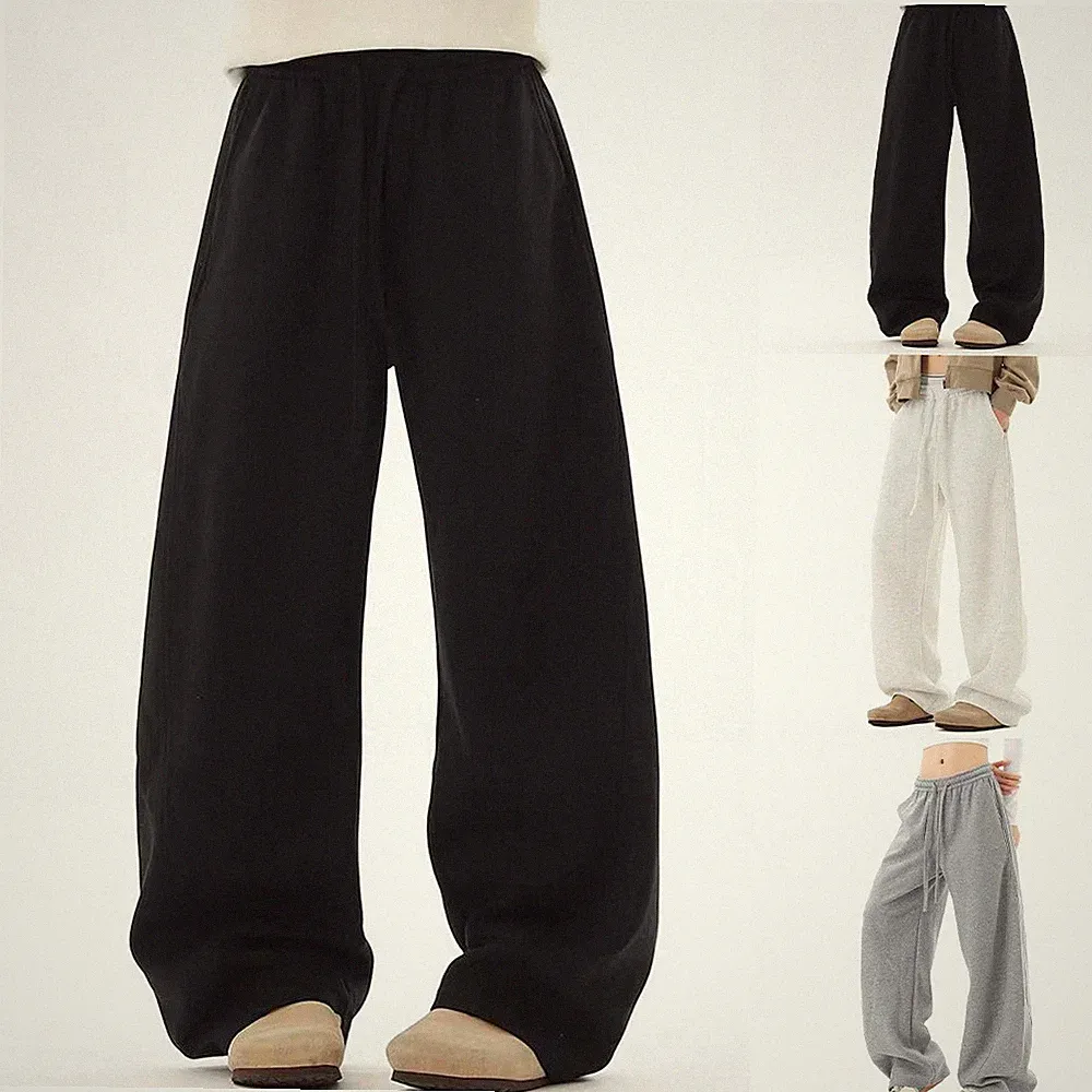 Oversize Jogginghose mit weitem Bein Herren Damen für freizeit Kordelzug