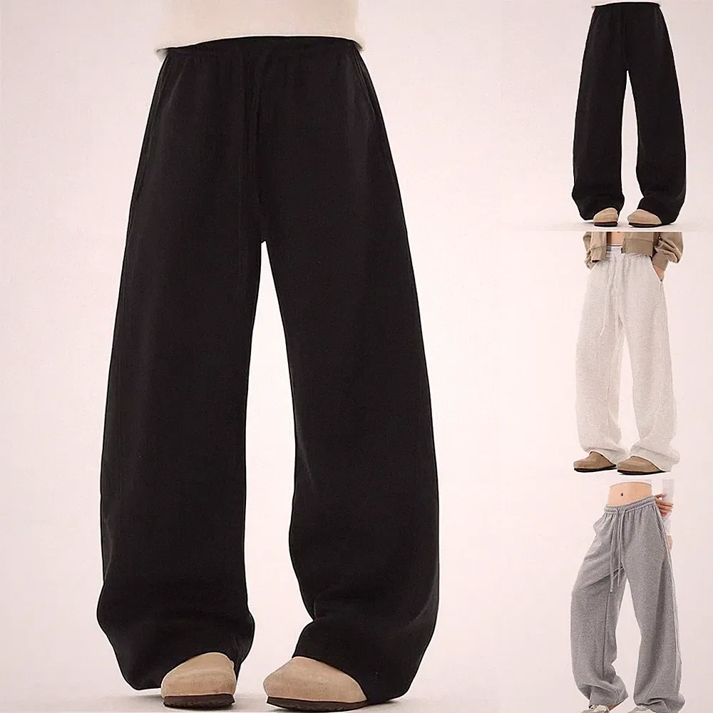 Oversize Schnitt weites Bein Jogginghose Baggy Freizeithose Polyester Stoff einf