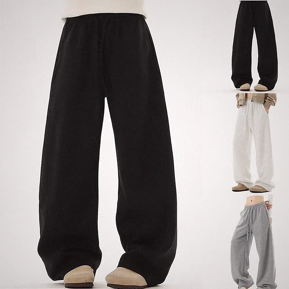 Oversize Schnitt weites Bein Jogginghose Baggy Freizeithose volle Länge gerader